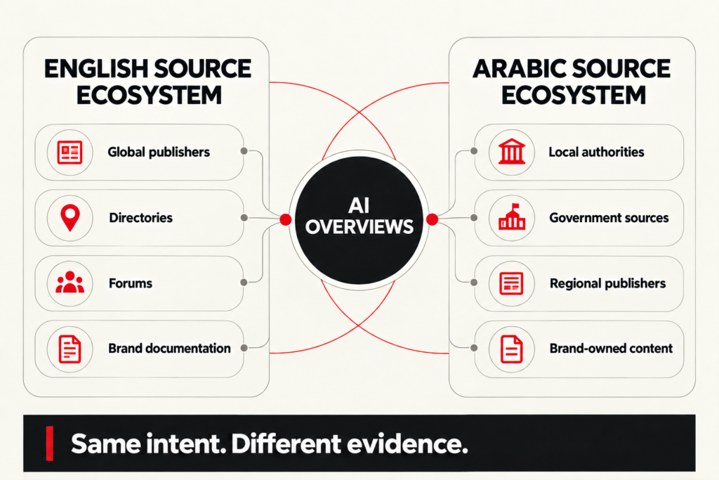 Arabic vs english ai overviews